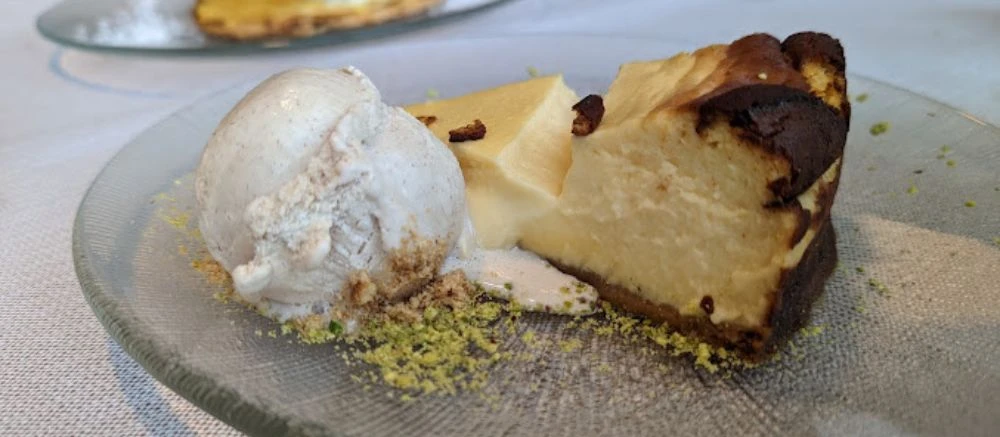 tarta de queso con helado