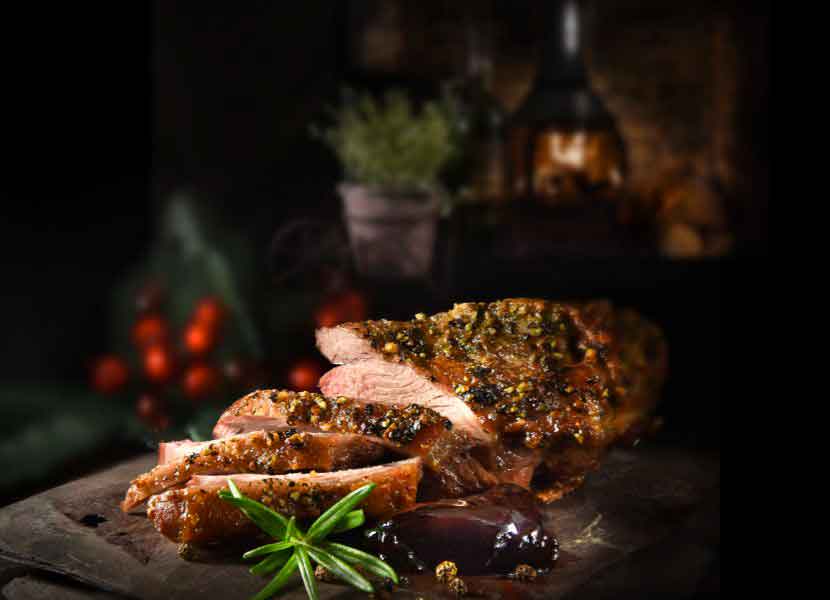 Cordero asado al horno con patatas